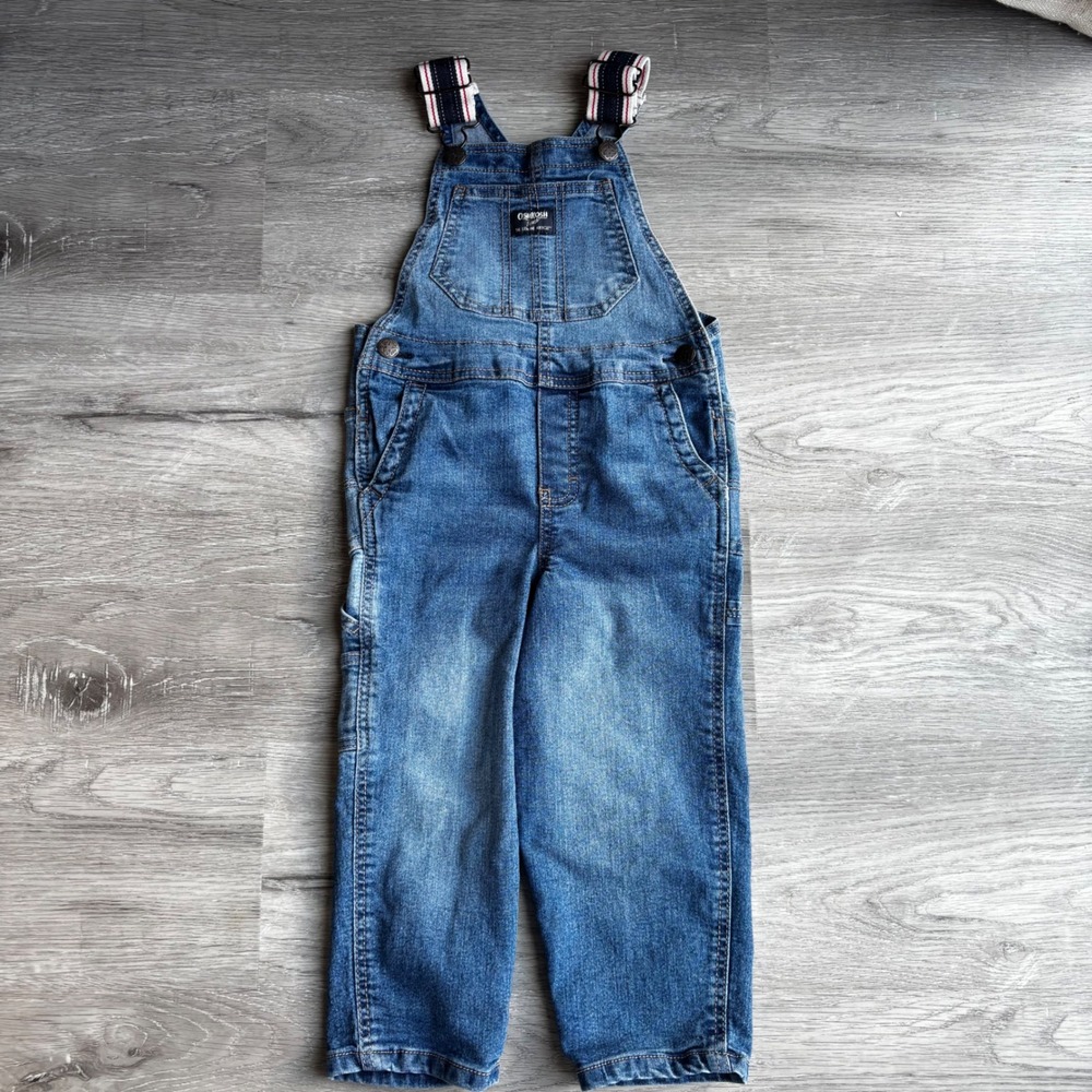 OshKosh Bgosh Kids‎ Denim Overalls Size 4T Blue Adjustable Straps
